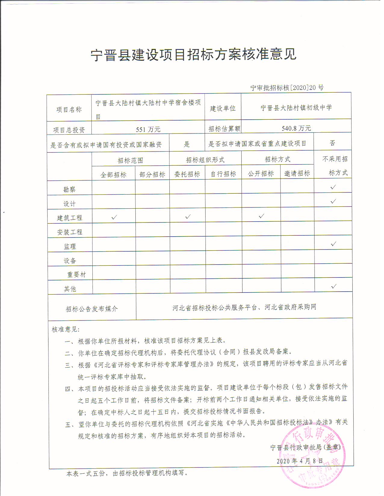 宁晋县大陆村镇大陆村中学宿舍楼项目招标方案核准意见.jpg